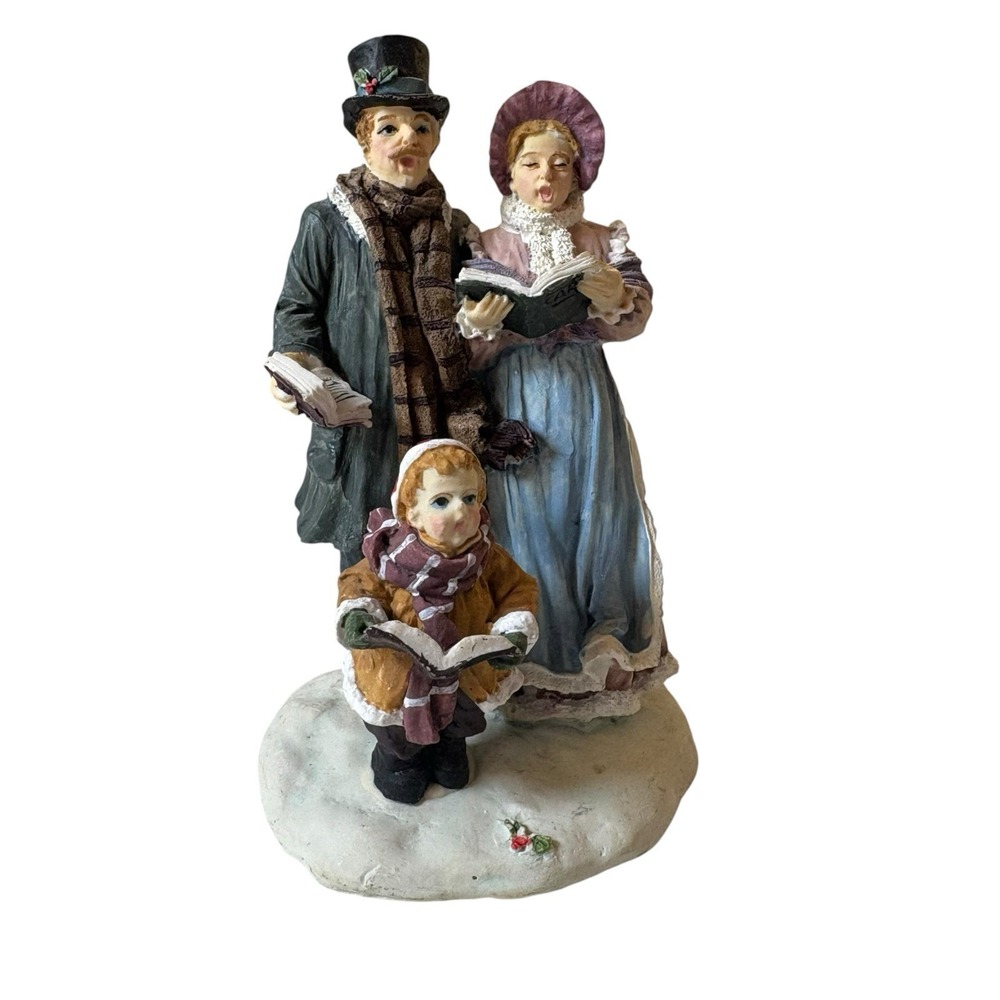 Christmas Caroling Couple and Child Carolers Family Singing Artmark